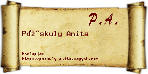 Páskuly Anita névjegykártya